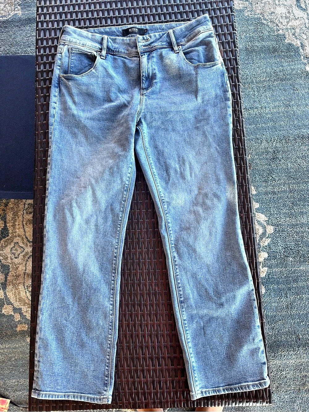 Hudson Los Angeles Straight Leg Flap Pocket Jeans Blue 12